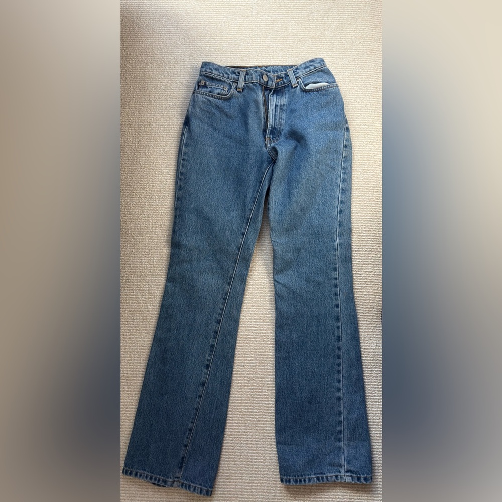 Ralph Lauren Polo Jeans sz 25 rigid denim high waist trendy $180 straight leg